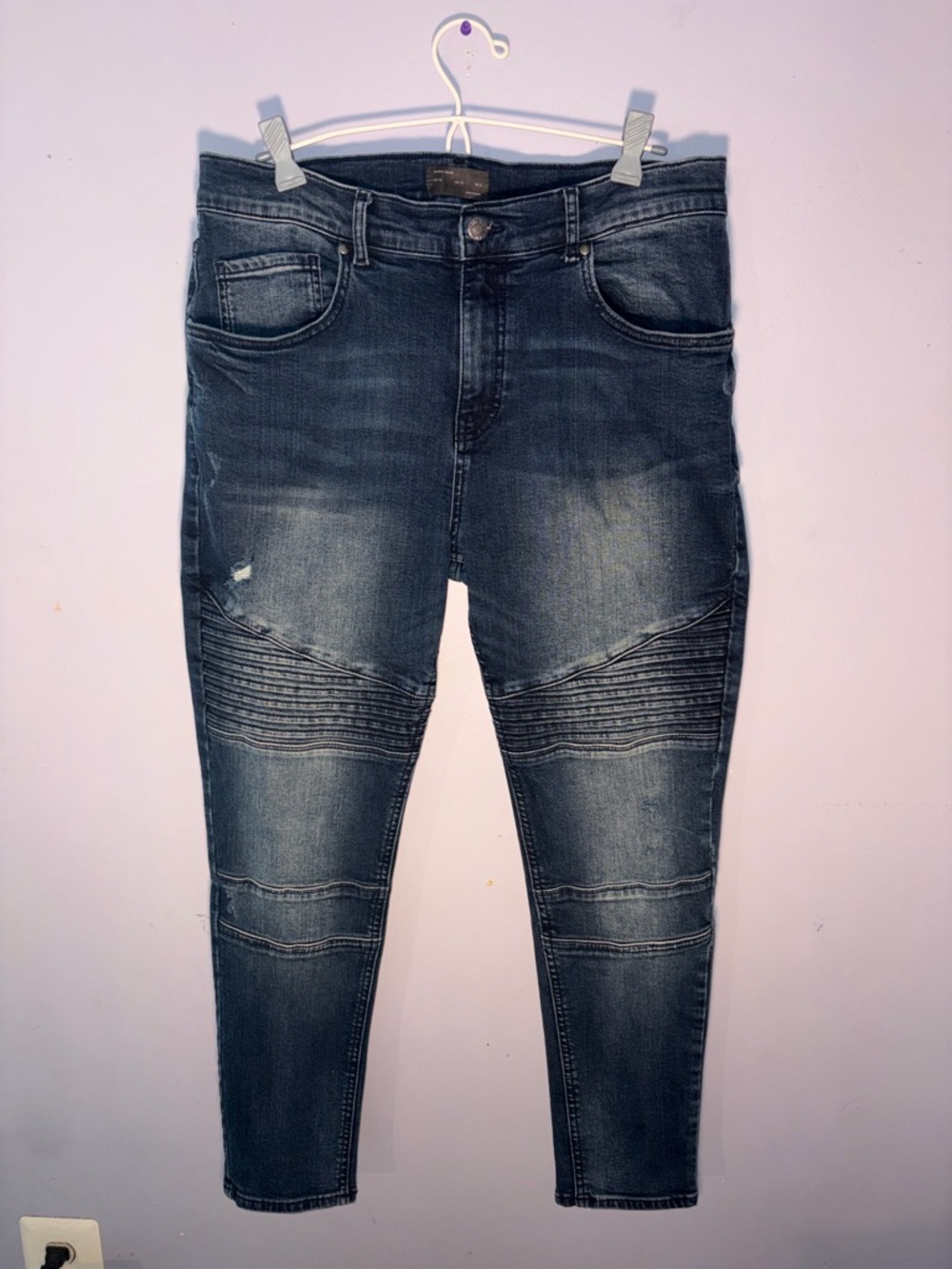 Zara Men's Skinny Jeans - Dark Blue Wash